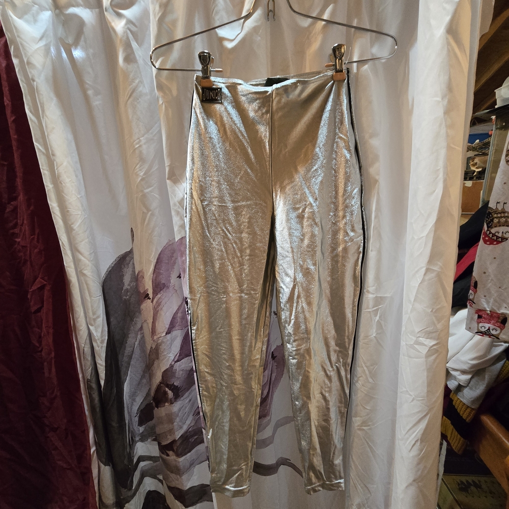 Metallic Silver Women's Leggings